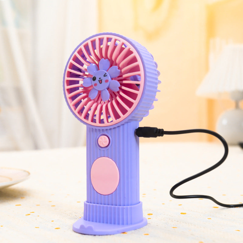 Women's Portable Hand Fan with Floral Design Bowlift