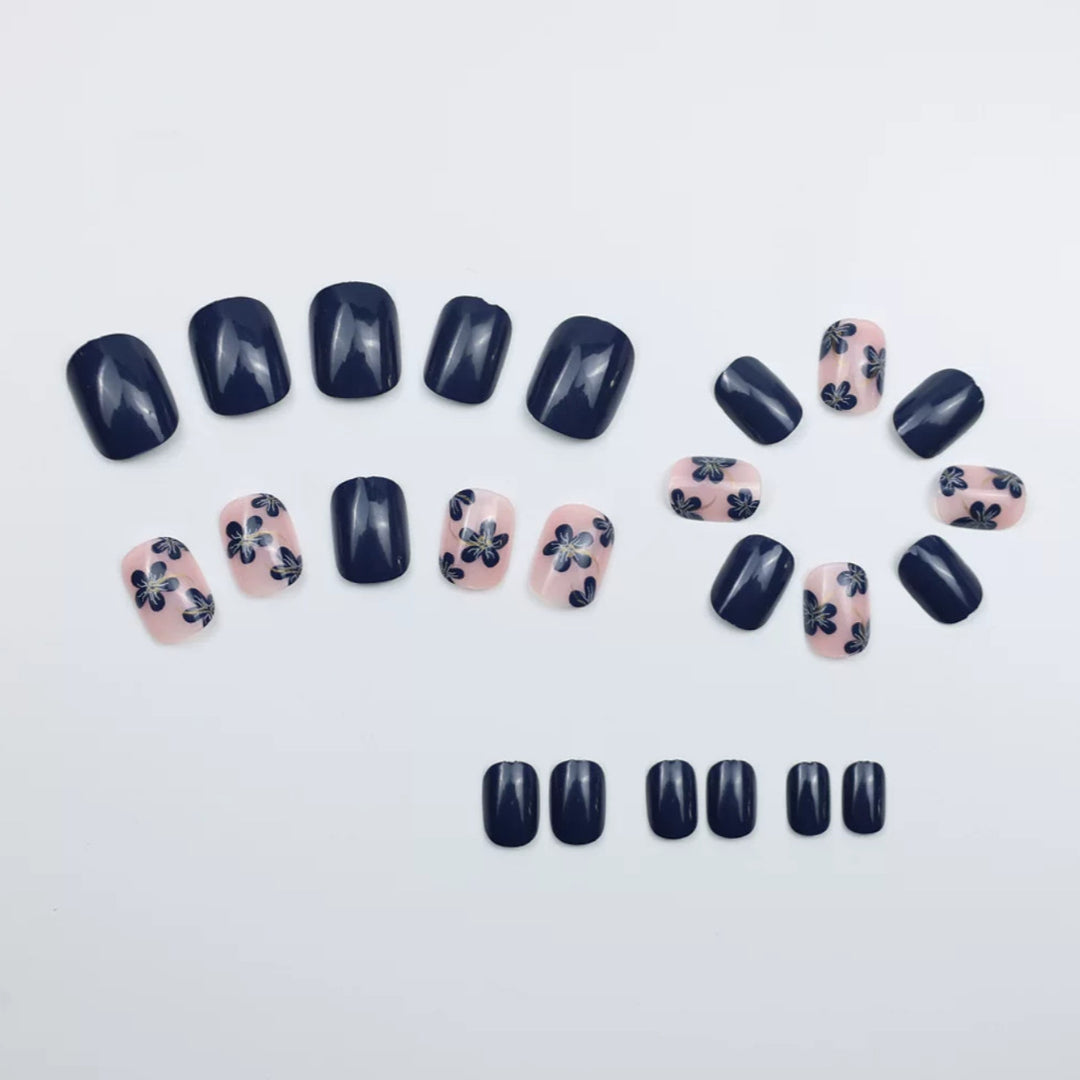 Artificial nails with elegant flower design Bowlift
