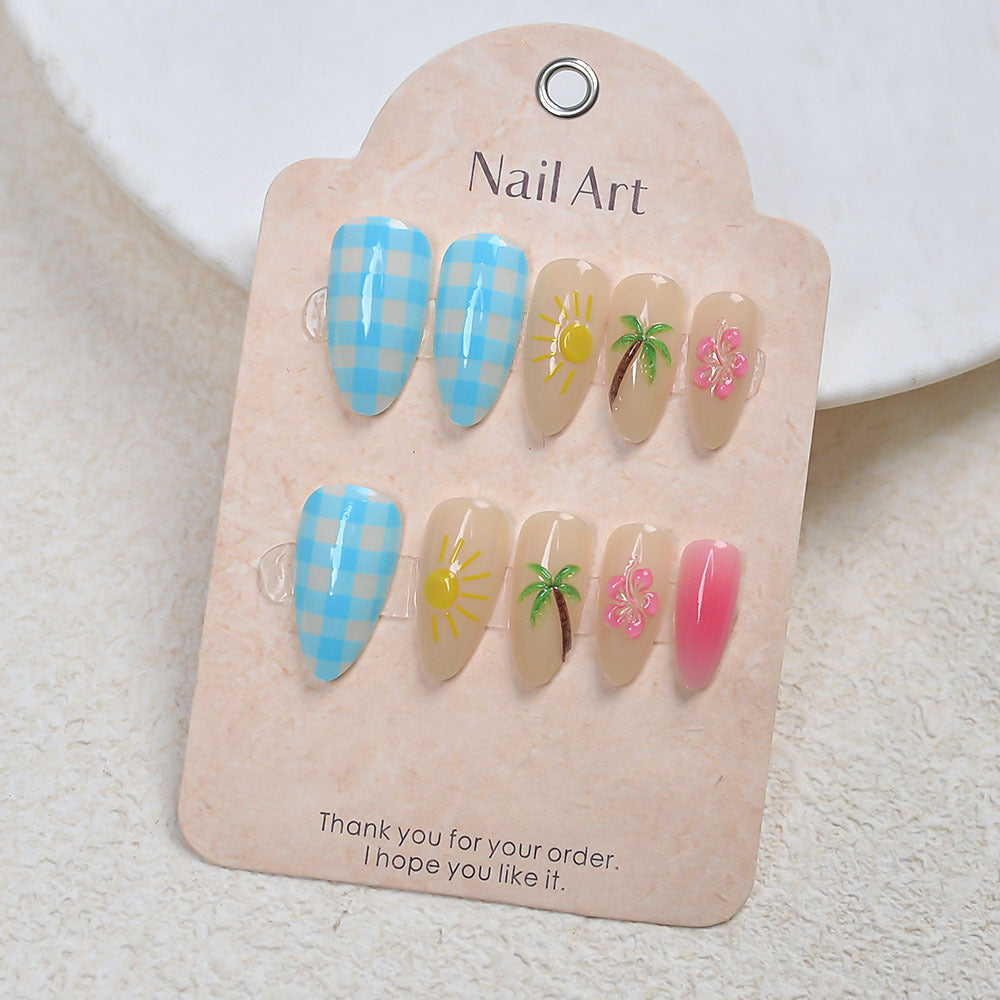 Tropical-Themed Press-On Nail Art Collection Bowlift