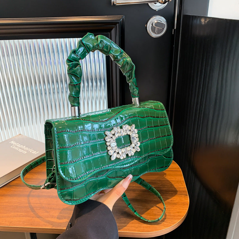 Glamorous Crocodile Texture Evening Handbag Bowlift
