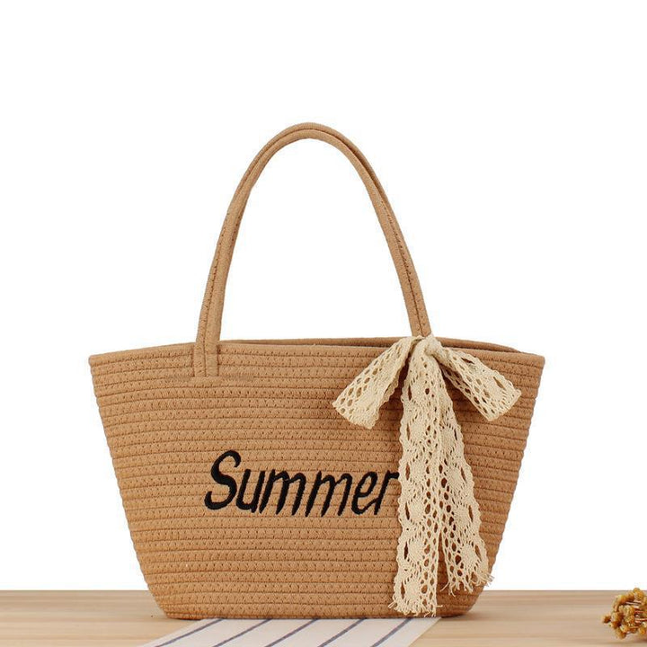 Beach bag in modern basket pattern Bowlift