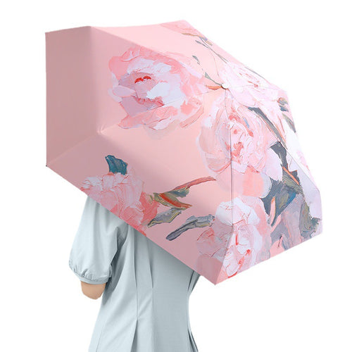Ladies' fashion folding umbrella with floral pattern Bowlift
