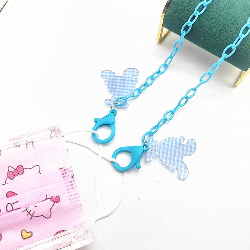 Glasses strap made of transparent resin with rainbow pendant Bowlift