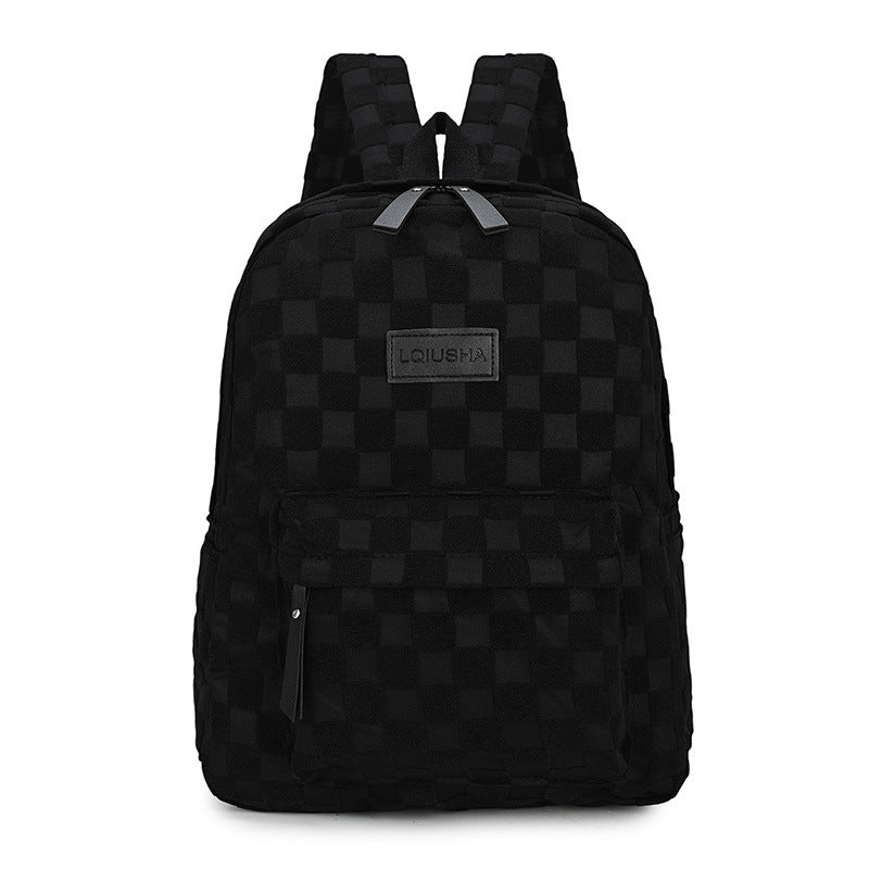Stylish Checker Pattern Backpack