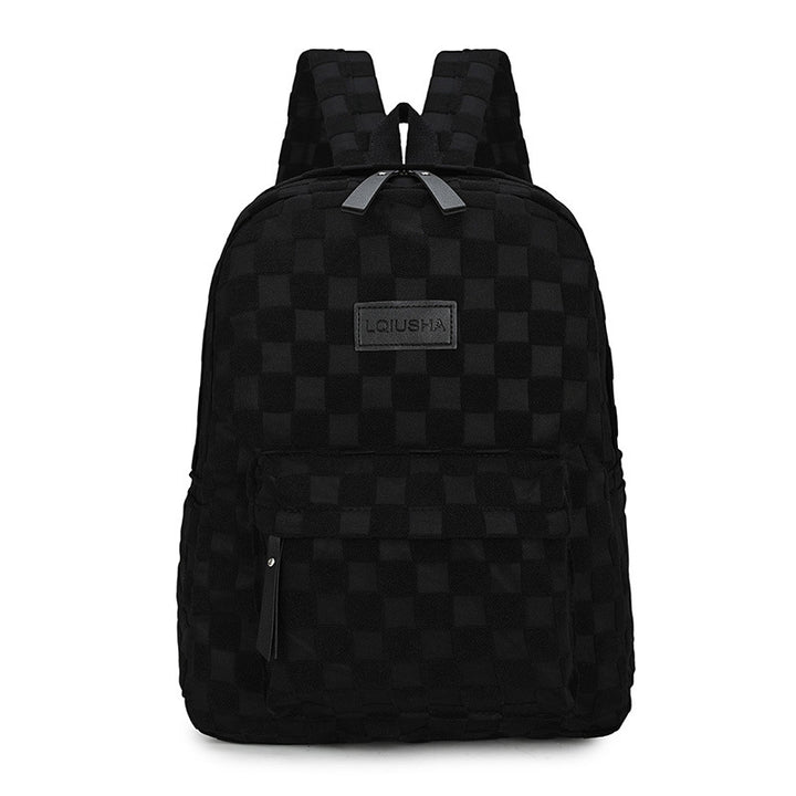 Stylish Checker Pattern Backpack