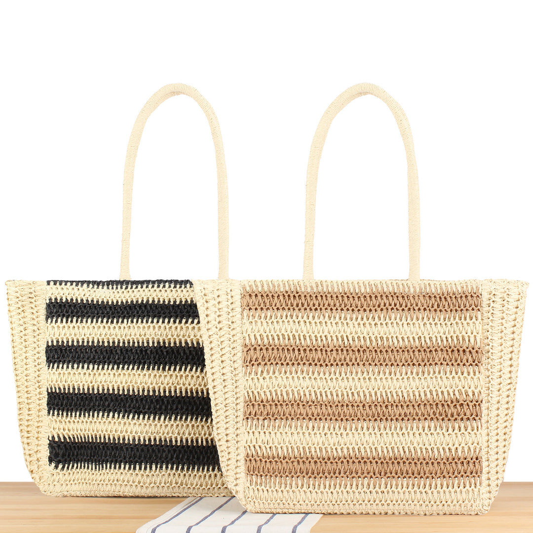 Spacious Beach Shoulder Bag Made of Hand-Woven Material Bowlift