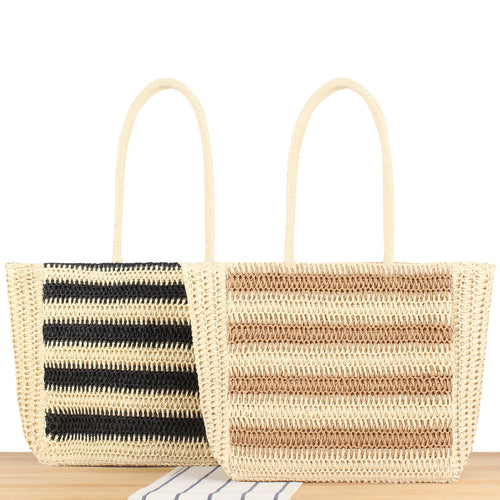 Spacious Beach Shoulder Bag Made of Hand-Woven Material Bowlift