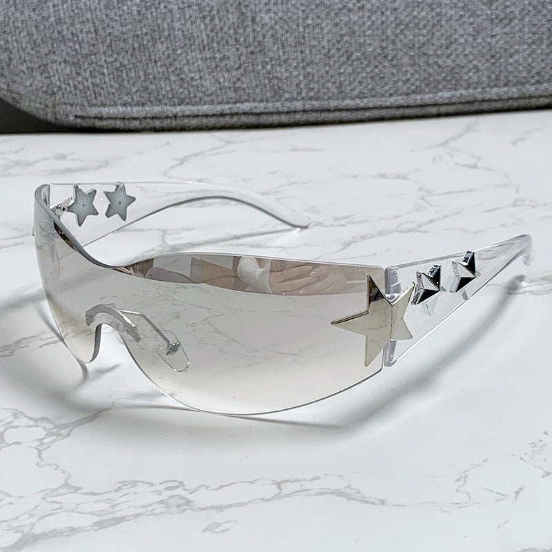 Women's stylish sports sunglasses with half-frame and striking star accents Bowlift
