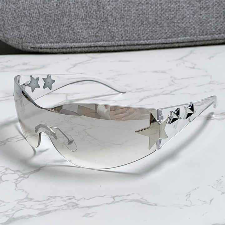 Women's stylish sports sunglasses with half-frame and striking star accents Bowlift