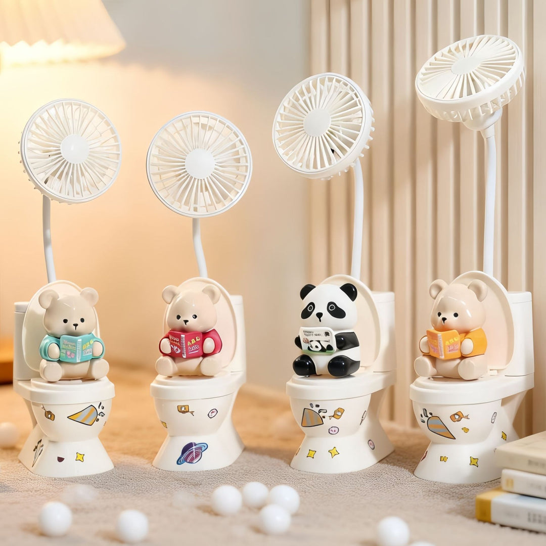 Women's Portable Mini Fan with Creative Bear Design Bowlift