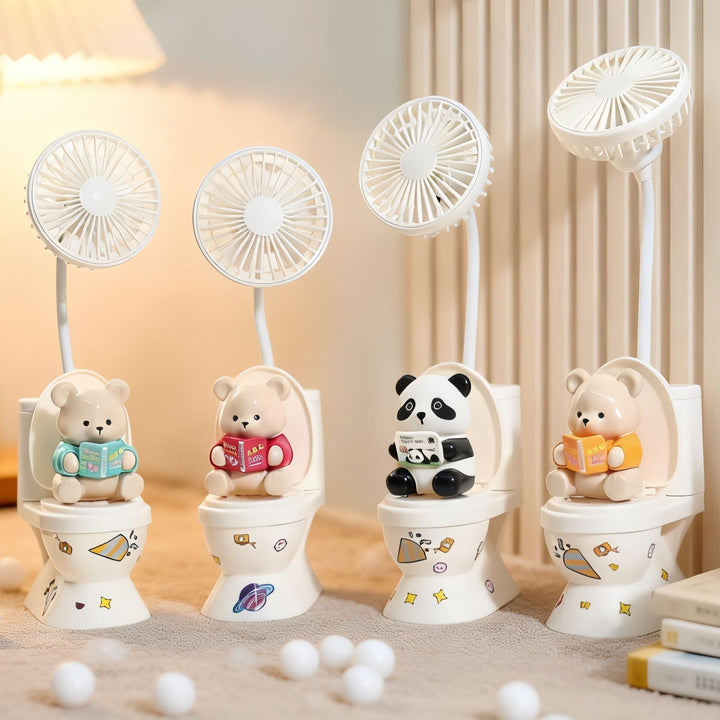 Women's Portable Mini Fan with Creative Bear Design Bowlift