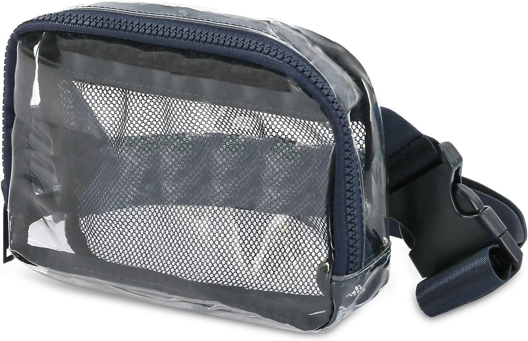 Transparent shoulder bag with mesh side pockets Bowlift
