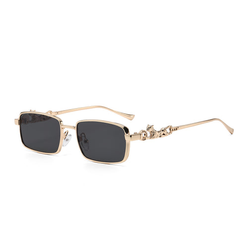 Fashion-Forward Oversized Square Sunglasses with Decorative Metallic Accents Bowlift