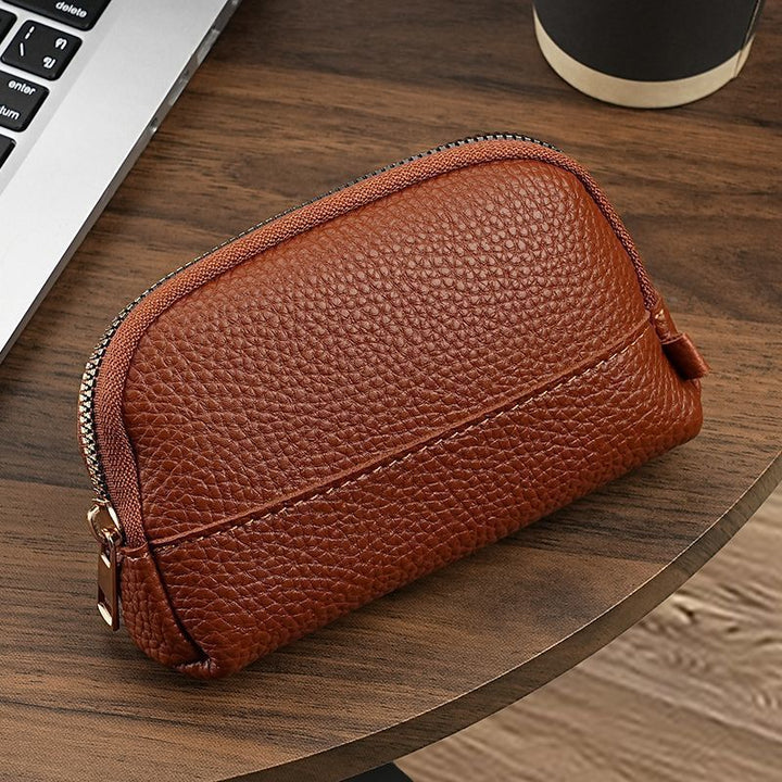 Premium Leather Zippered Cosmetic Pouch Bowlift