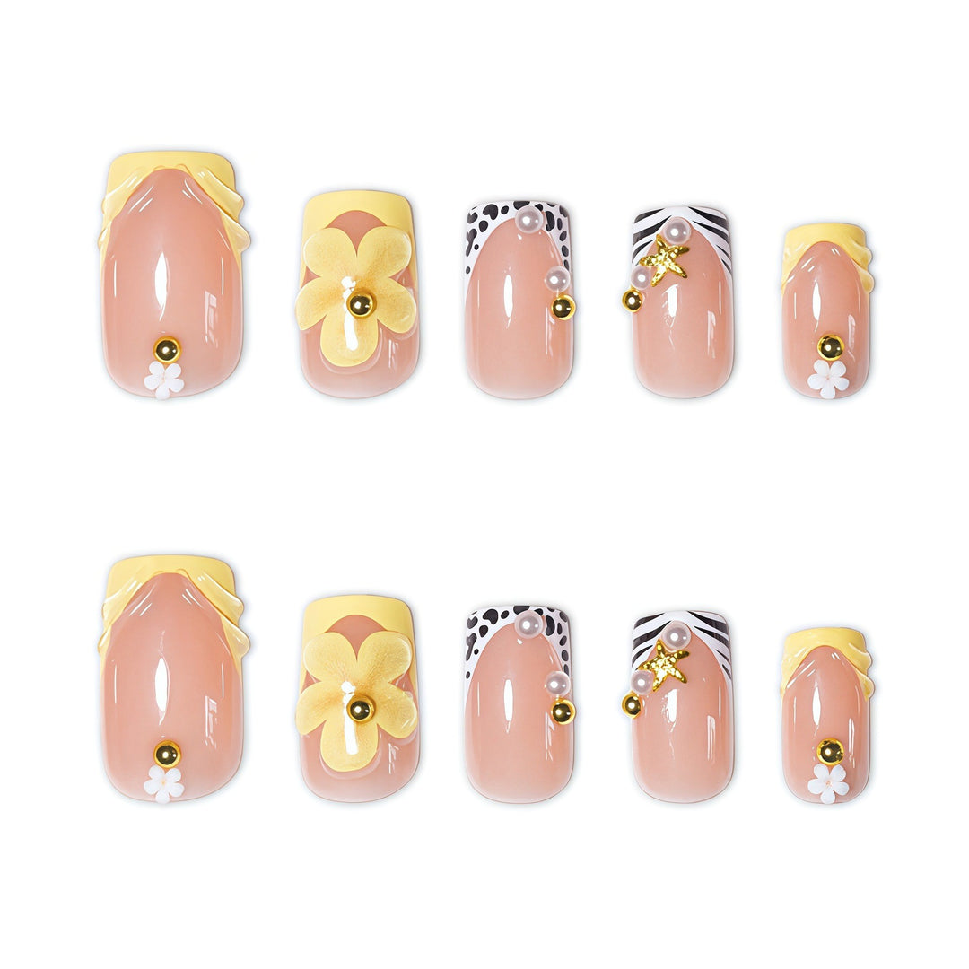 Floral 3D Nail Art Enhancements Bowlift