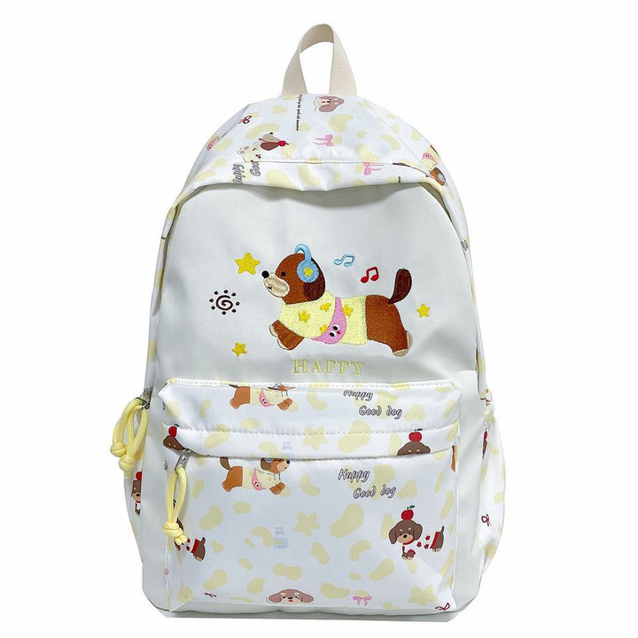 Backpack with Cheerful Dog Design and Multifunctional Compartment Layout Bowlift