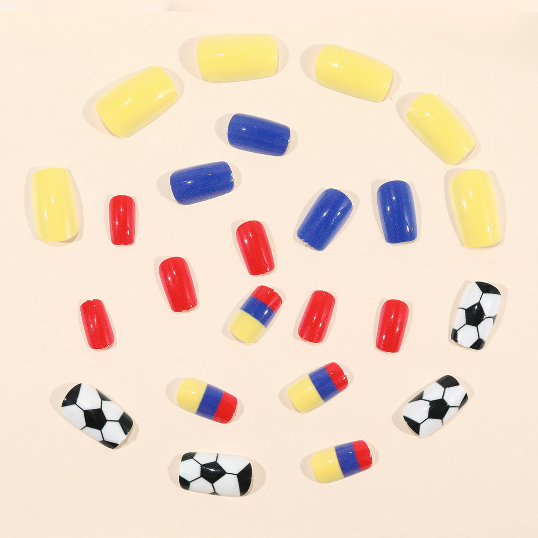Soccer-Themed Acrylic Nail Art Set Bowlift