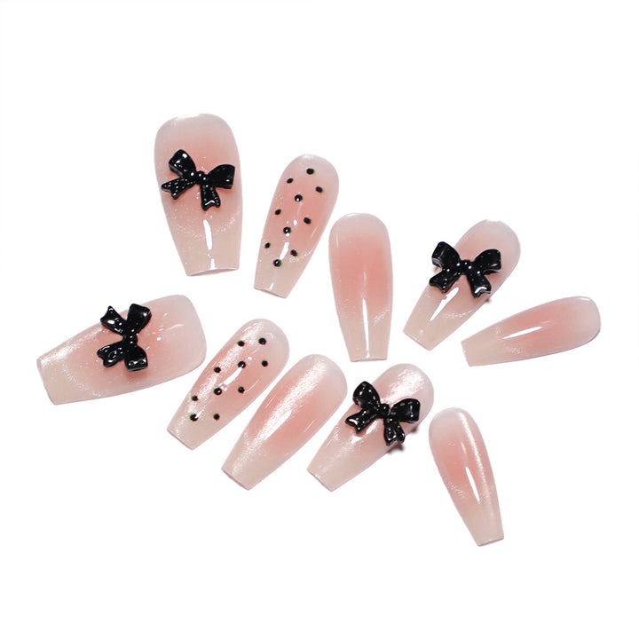 Elegant artificial nails with bow design Bowlift