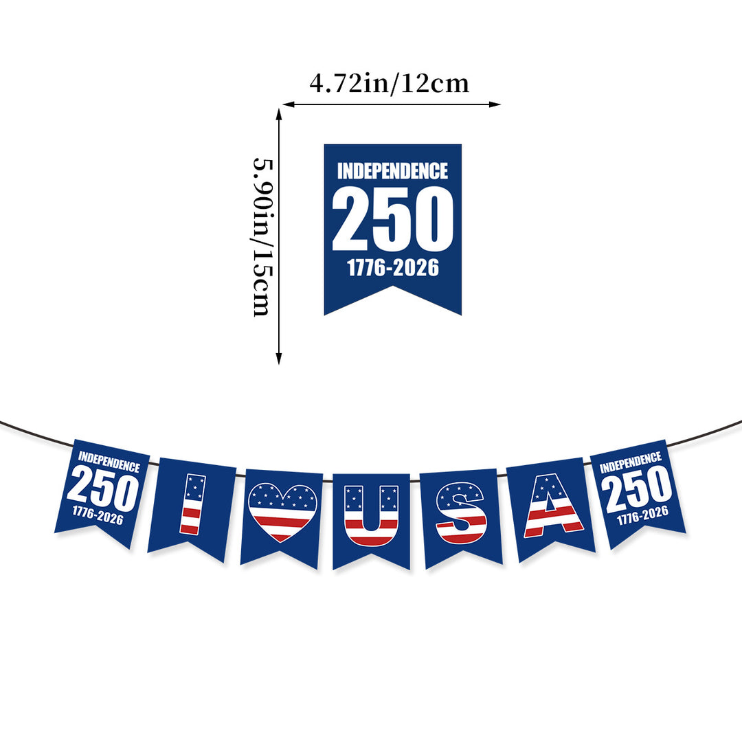 Unisex nan pennant string made of durable polyester with star and stripe motif for party decoration Bowlift