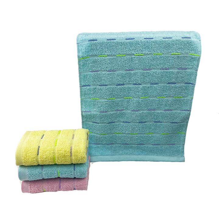 Terry Bath Towel With Luxurious Check Pattern Bowlift