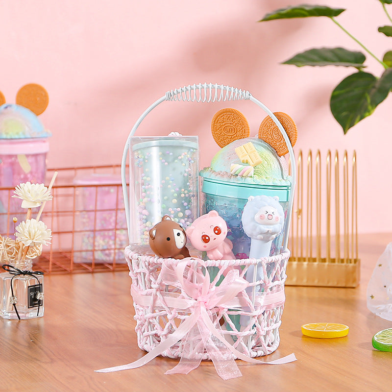 Women's Decorative Basket with Bow Accent Bowlift