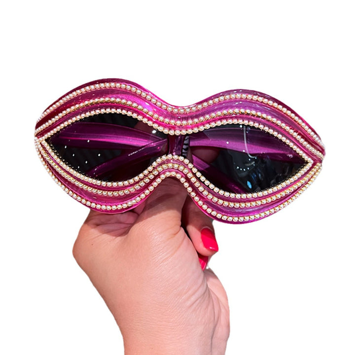 Ladies Glamorous Wave Sunglasses with Sparkling Crystal Applications Bowlift
