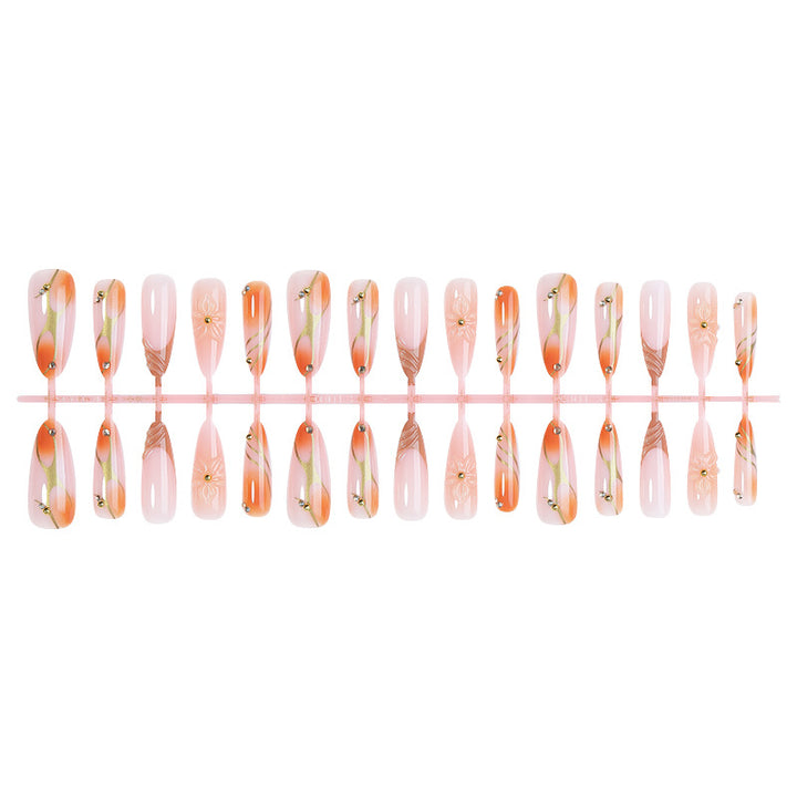Nail art set with floral designs and glitter accents Bowlift