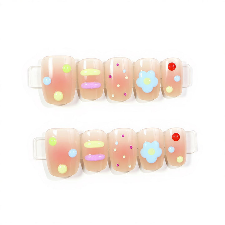 Fun-Themed Press-On Nail Set Bowlift