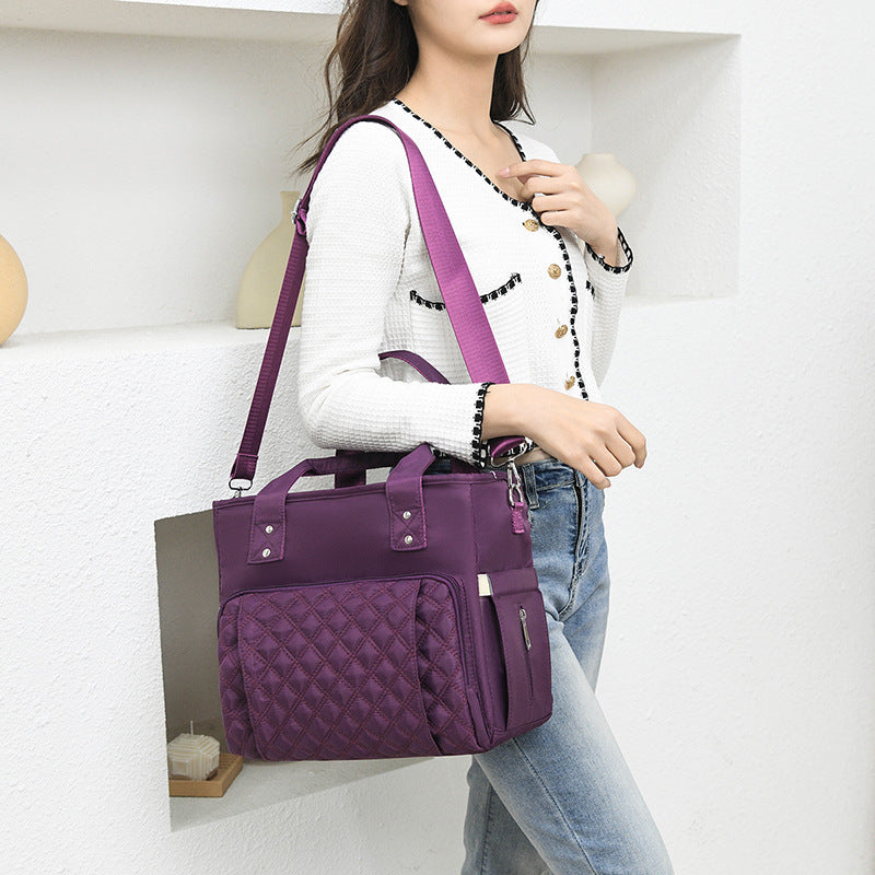 Quilted Multi-Compartment Tote Bag Bowlift