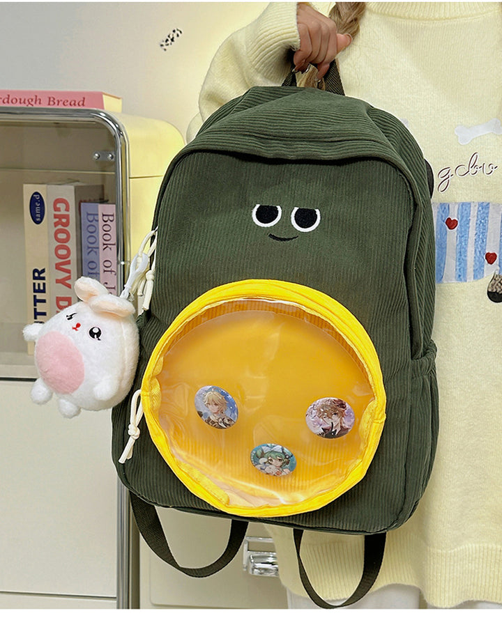 Backpack with Transparent Viewing Window and Animal Pendant Bowlift