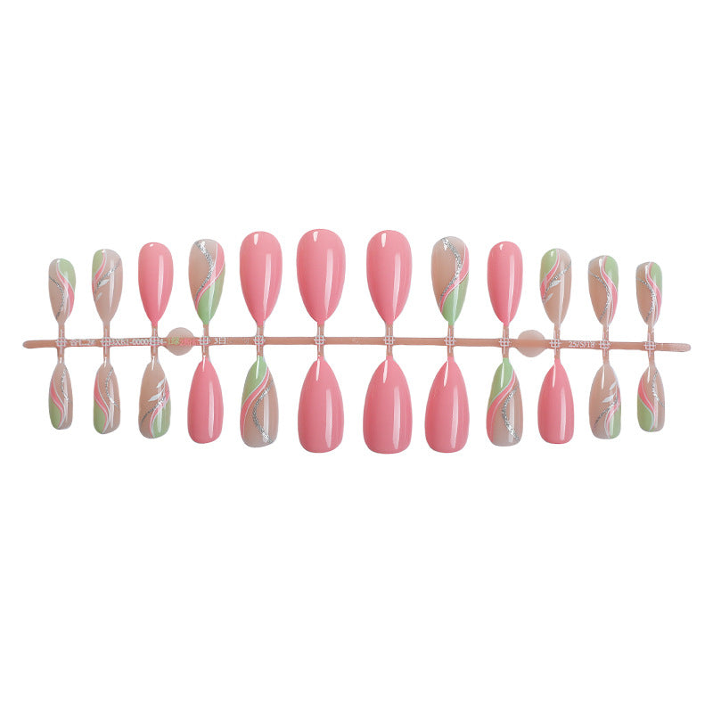 Premium Artistic Press-On Nail Set with Elegant Floral Designs Bowlift