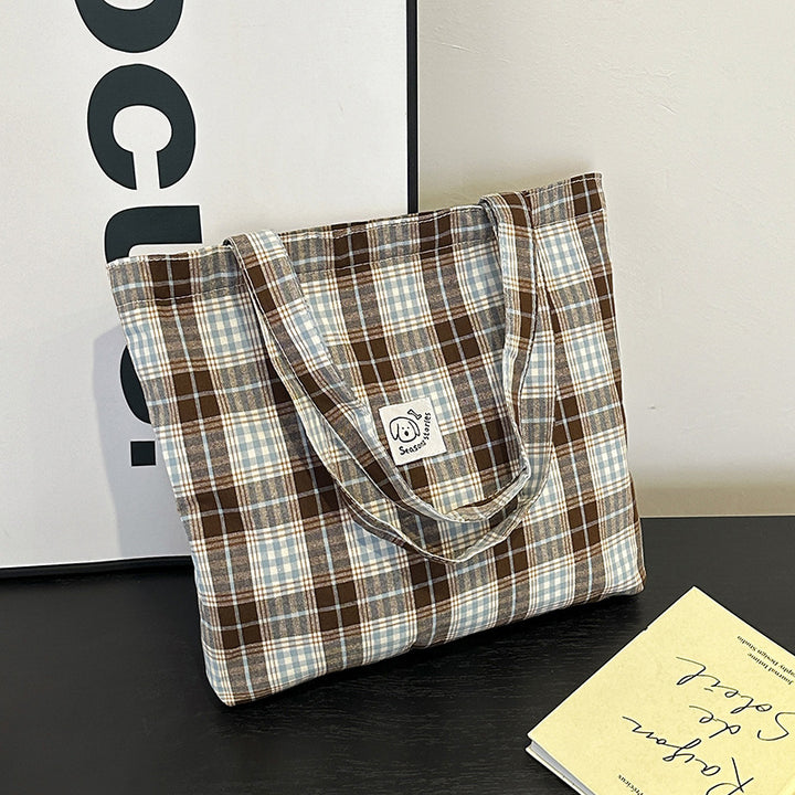 WoStylish Plaid Tote Bag Bowlift