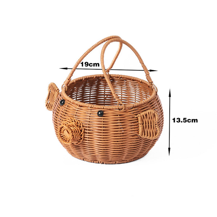 Playful Fish-Shaped Woven Storage Basket Bowlift