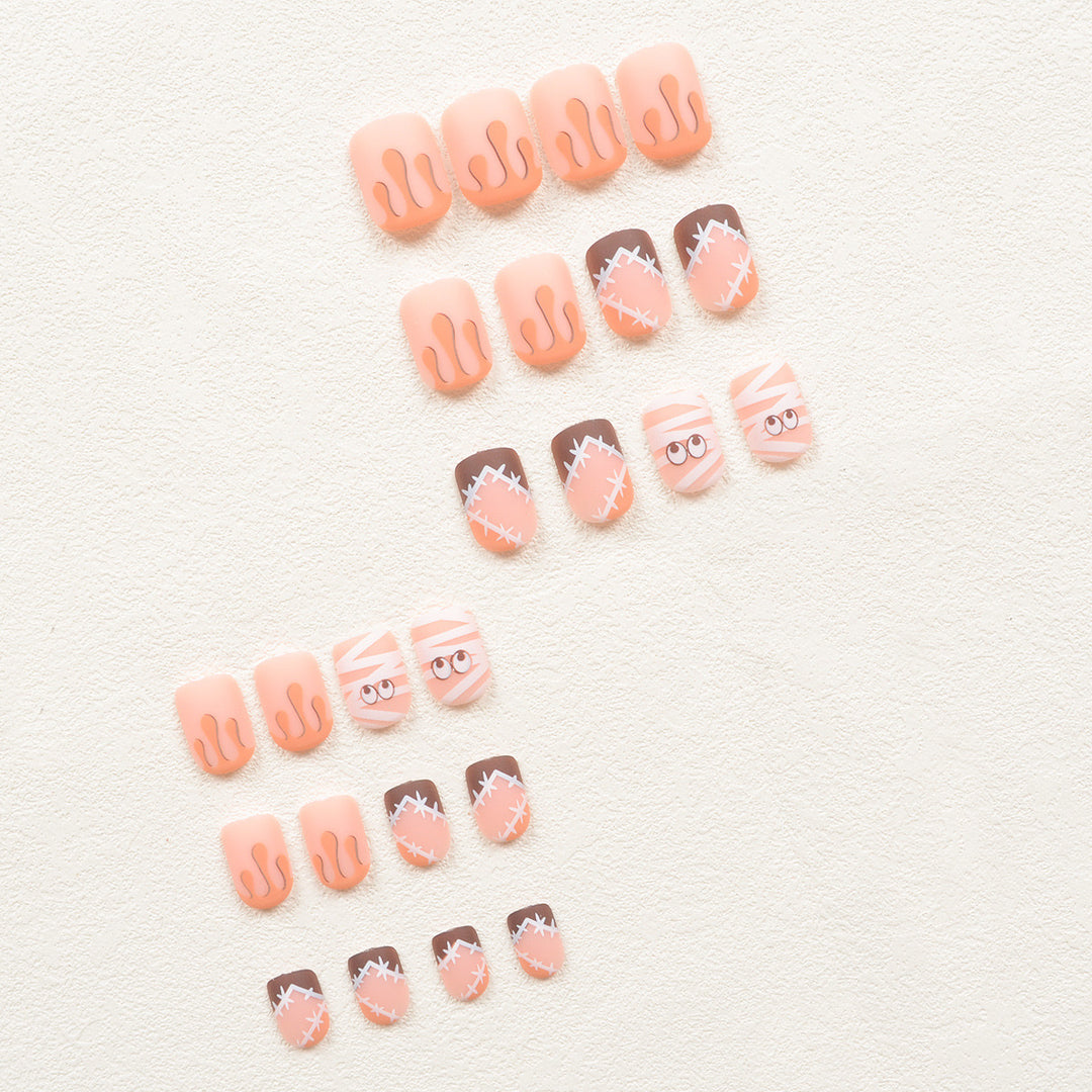Artificial nail set with creative Halloween design Bowlift