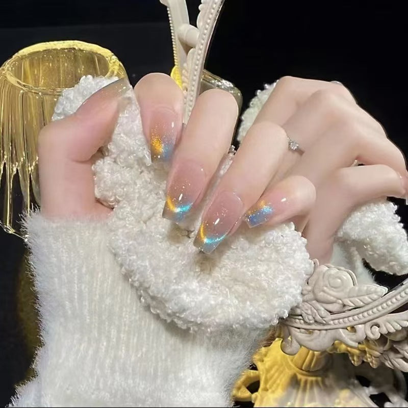 Artificial Nail Set with Modern Gradient Color Bowlift