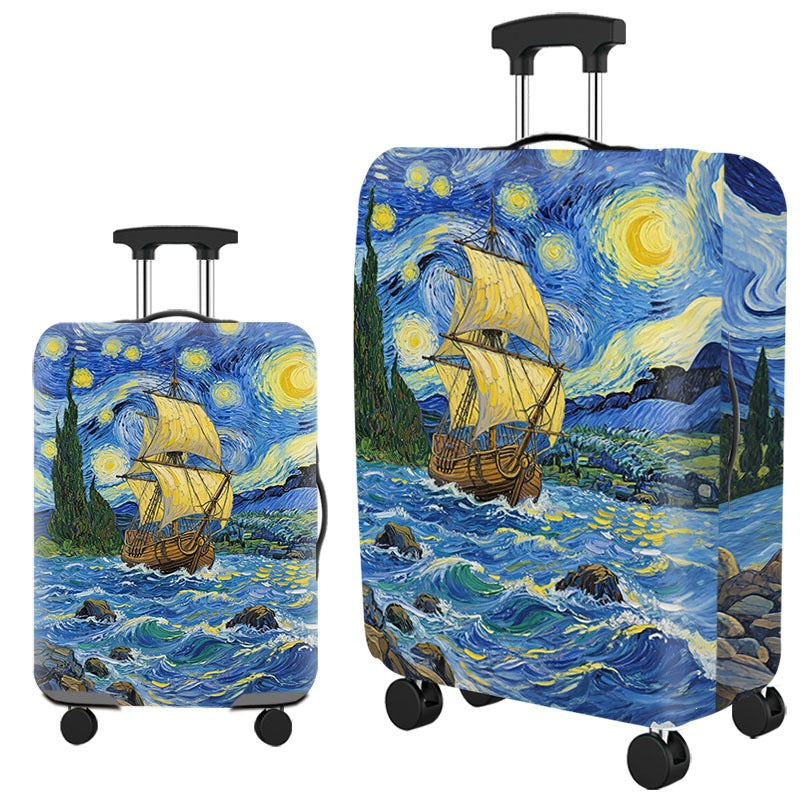 Artistic Cat-Themed Hard Shell Suitcase Bowlift