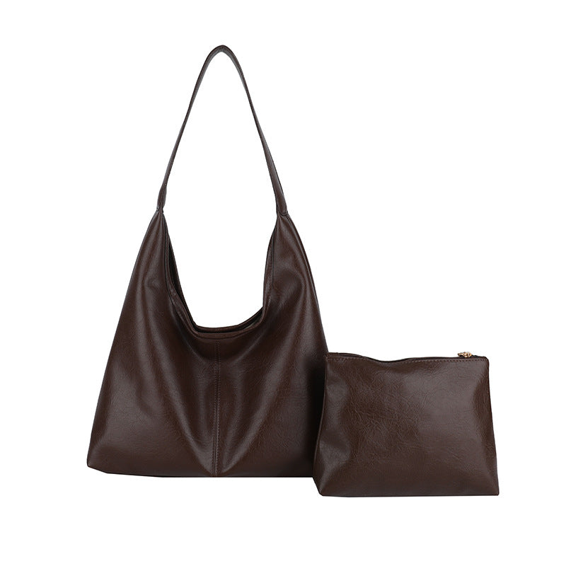 Contemporary Leather Shoulder Bag Bowlift