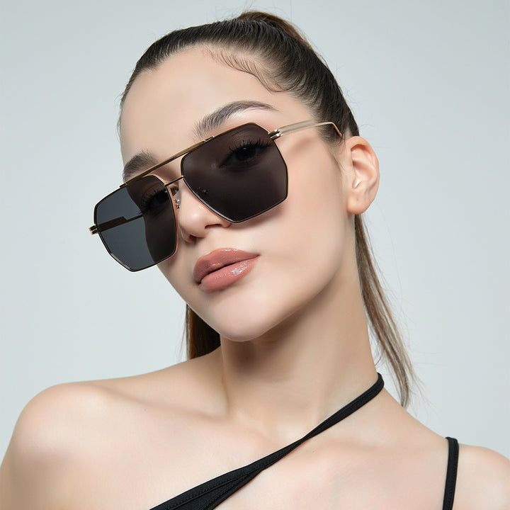 Ladies elegant hexagonal sunglasses Bowlift