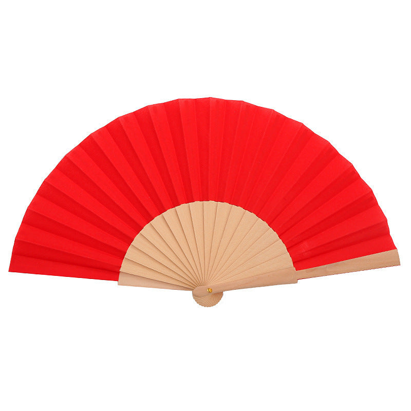 Ladies elegant hand fan made of lightweight fabric with artistic pleat pattern Bowlift