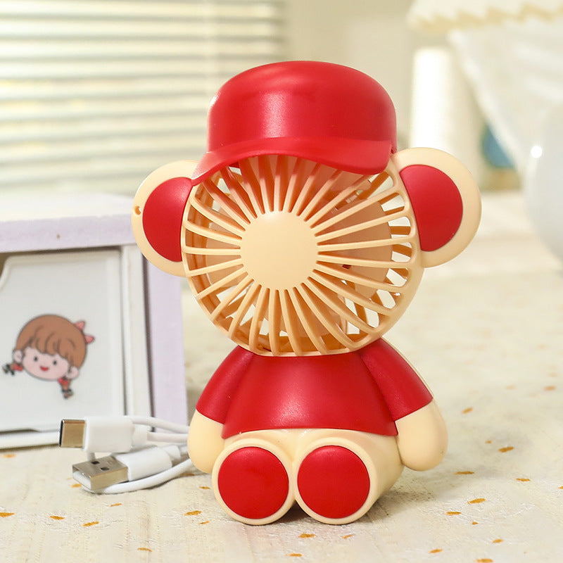 Ladies Portable Handheld Fan in Cute Monkey Design Bowlift