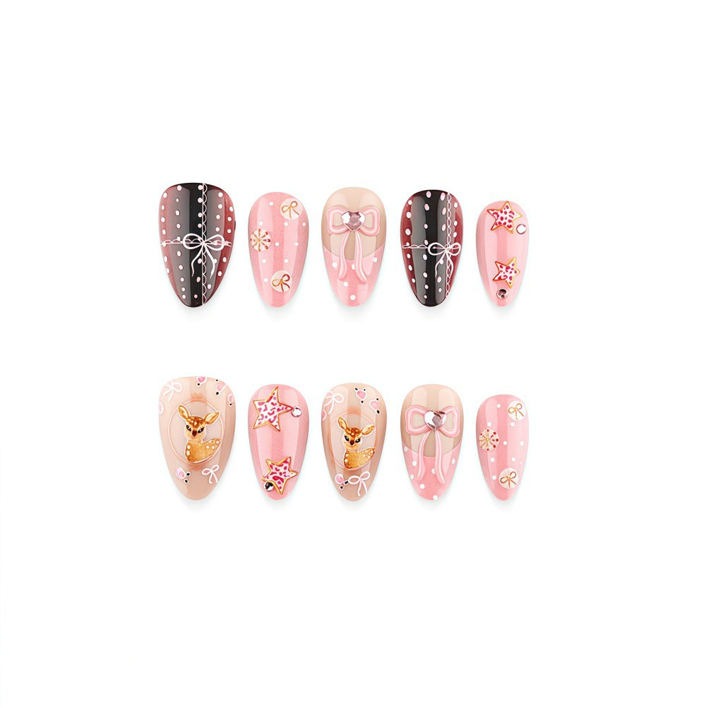 Artificial Nails in Playful Deer Design Bowlift