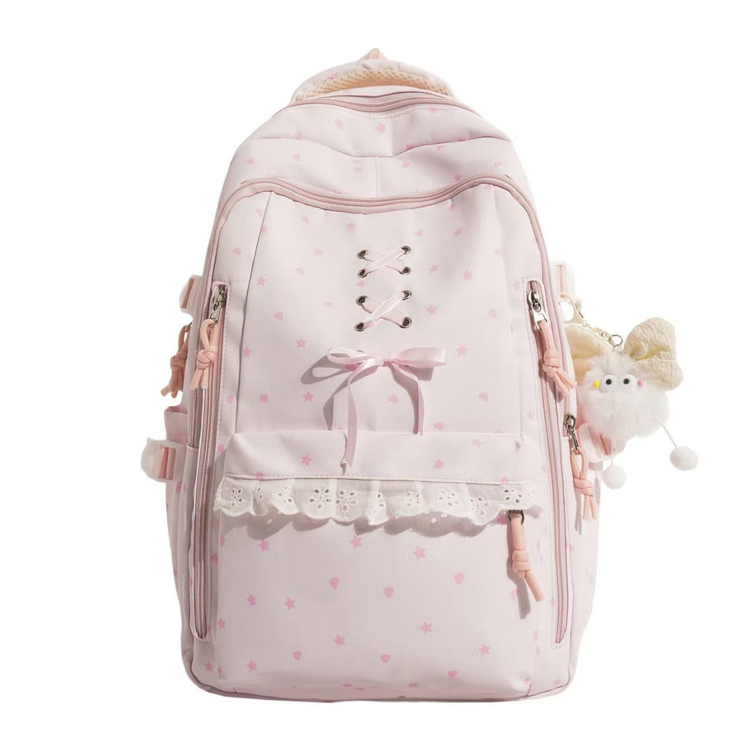 Backpack with Playful Star Motif and Elegant Details Bowlift