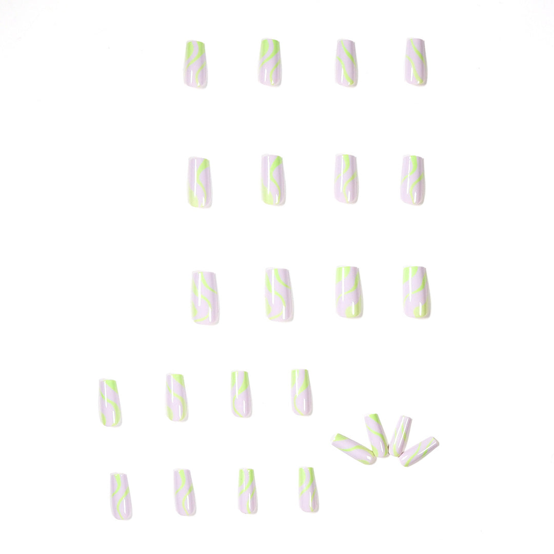 Artful Nail Art in Modern Wave Pattern Bowlift