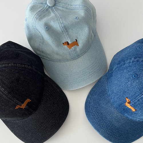 Women's Casual Embroidered Dog Theme Baseball Cap Bowlift