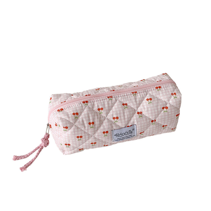 Quilted Cherry Print Pencil Case Bowlift