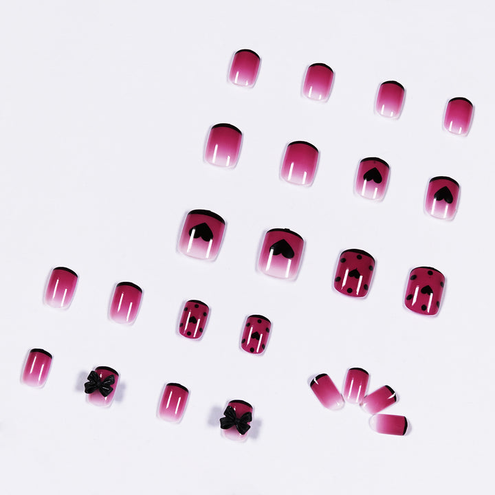 Artistic nail extensions with cute bow and heart designs Bowlift