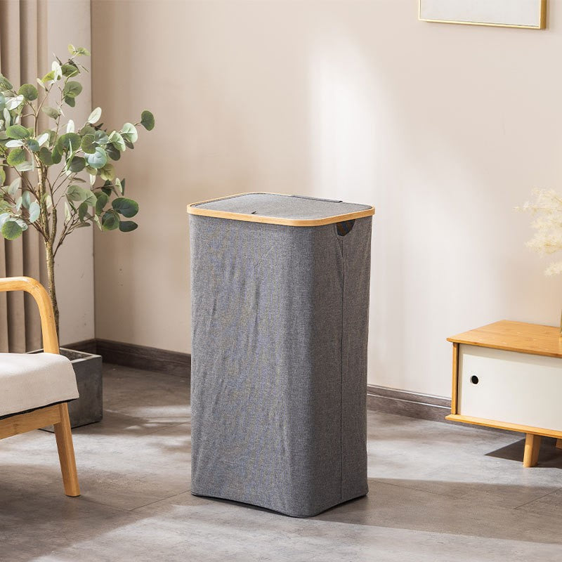 Laundry basket with removable lid and bamboo frame Bowlift