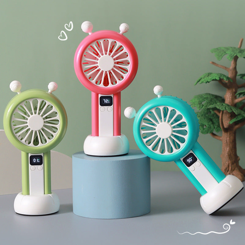 Ladies portable mini fan with LCD display from Bowlift
