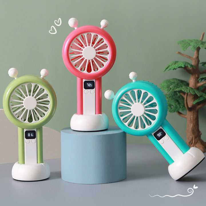 Ladies portable mini fan with LCD display from Bowlift
