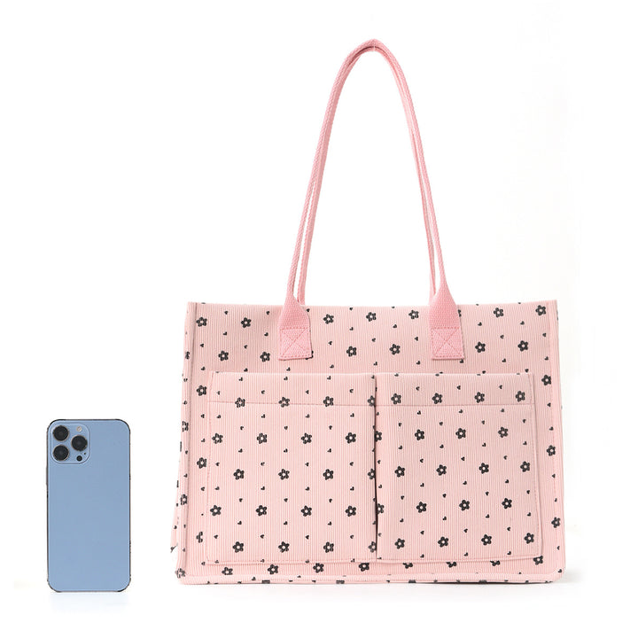 Shopping bag with floral pattern and practical exterior pockets Bowlift
